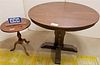 PINE 38" PED BASE TABLE W/ SM STAND 18" DIAM X 22"H