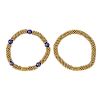LINKS OF LONDON - two gold vermeil silver 'Effervescence Star' bracelets. One with five imitation gr