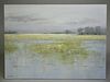Large oil painting of marsh 35x47