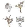 A selection of costume brooches. To include brooches of floral design. <br><br>Due to the amount of