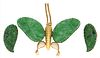14 Karat Gold Butterfly Brooch, having jade wings,  