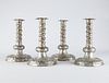 Set: 4 Silver 19th c. Sterling Candlesticks