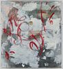 Daniel Kaniess White/Red Abstract Painting