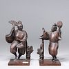 Pair of Antique Japanese Bronze Musicians