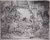 Rembrandt "Adoration of the Shepherds" 18th c. Etching