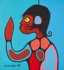 Norval Morrisseau "Child Speaks" Acrylic on Canvas