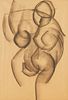 Charcoal Figural Drawing Illegibly Signed