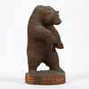 J. L. Clarke Carved Wood Standing Bear Sculpture