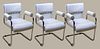Set of Three (3) 1970's Guido Faleschini, Leather and Chrome Chairs.