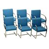 Set of Six (6) Vintage Mies van der Rohe Brno Chairs for Knoll International. Later upholstery.