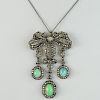 Vintage Victorian Design Opal, European Cut Diamond and Gold over  Silver Pendant/Brooch.