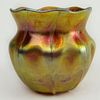 Petite L C Tiffany Iridescent glass vase. Signed LCT K558.