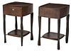 Two Gary S. Magakis Bronze and Steel Side Tables