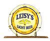 PLASTIC LEXAN-FACED LEISY'S LIGHT BEER LIGHT-UP SIGN.