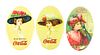 LOT OF 3: COCA-COLA CELLULOID POCKET MIRRORS.