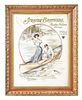 STRAUSS BROTHERS FRAMED PAPER ADVERTISEMENT.
