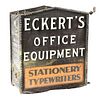 EXTREMELY EARLY DOUBLE-SIDED TRADE SIGN FOR ECKERT'S OFFICE EQUIPMENT.