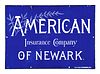 PORCELAIN AMERICAN INSURACE COMPANY OF NEWARK SIGN.