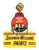 DIE-CUT DOUBLE-SIDED PORCELAIN SHERWIN-WILLIAMS PAINT SIGN.