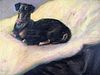 PORTRAIT OF DACHSHUND OIL PAINTING