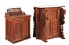 LOT OF 2: REPURPOSED CASH REGISTER OR COIN-OPERATED MACHINE STANDS.