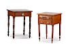Sheraton Two-Drawer Work Table in Tiger Maple, Plus