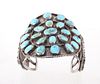 RARE Navajo Old Pawn Coin Turquoise Bracelet 1930