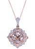 Opulent Morganite Diamond 14k Rose Gold Necklace