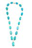 Natural Turquoise & VS2 Diamond 14k Gold Necklace