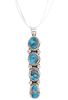 Navajo Kingman Turquoise Sterling Necklace by H.T.