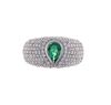 Vintage Natural Emerald Diamond 18k Gold Ring