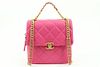 CHANEL 22P DARK PINK QUILTED CAVIAR CHAIN BACKPACK FLAP