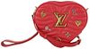 LOUIS VUITTON LIMITED EDITION RED QUILTED LEATHER NEW WAVE HEART CROSSBODY BAG