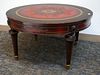 Round Leather Topped Coffee Table