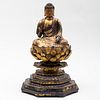 Japanese Gilt-Lacquer Figure of Seated Amida Buddha