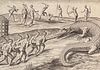 De Bry - Florida - Killing alligators (or Crocodiles)