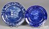 Two Historical blue Staffordshire plates, 19th c.
