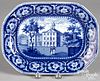 Historical blue Staffordshire tray