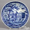 Historical blue Staffordshire cake stand