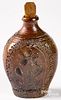 Brown glazed stoneware flask, ca. 1800