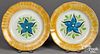 Pair of yellow spatter plates