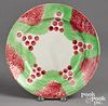 Red and green rainbow spatter festoon plate