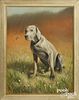Barclay Rubincam pastel of a seated hunting dog