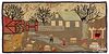 Large farm life hooked rug, early to mid 20th c.