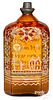Rare Stiegel type enameled amber bottle, 19th c.