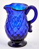 Stiegel cobalt glass cream pitcher, 19th c.