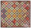 Large Ohio Star patchwork quilt, late 19th c.