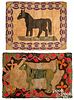 Two animal hooked rugs, early 20th c.