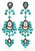 Diamond and turquoise earrings
