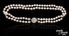 14K white gold double stranded pearl necklace
